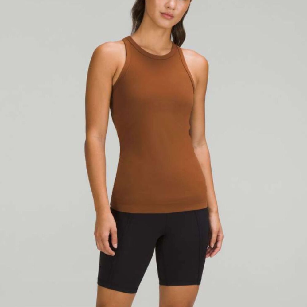 Lululemon Align Hip-Length Racerback Tank Top Roasted Brown Yoga Athleisure